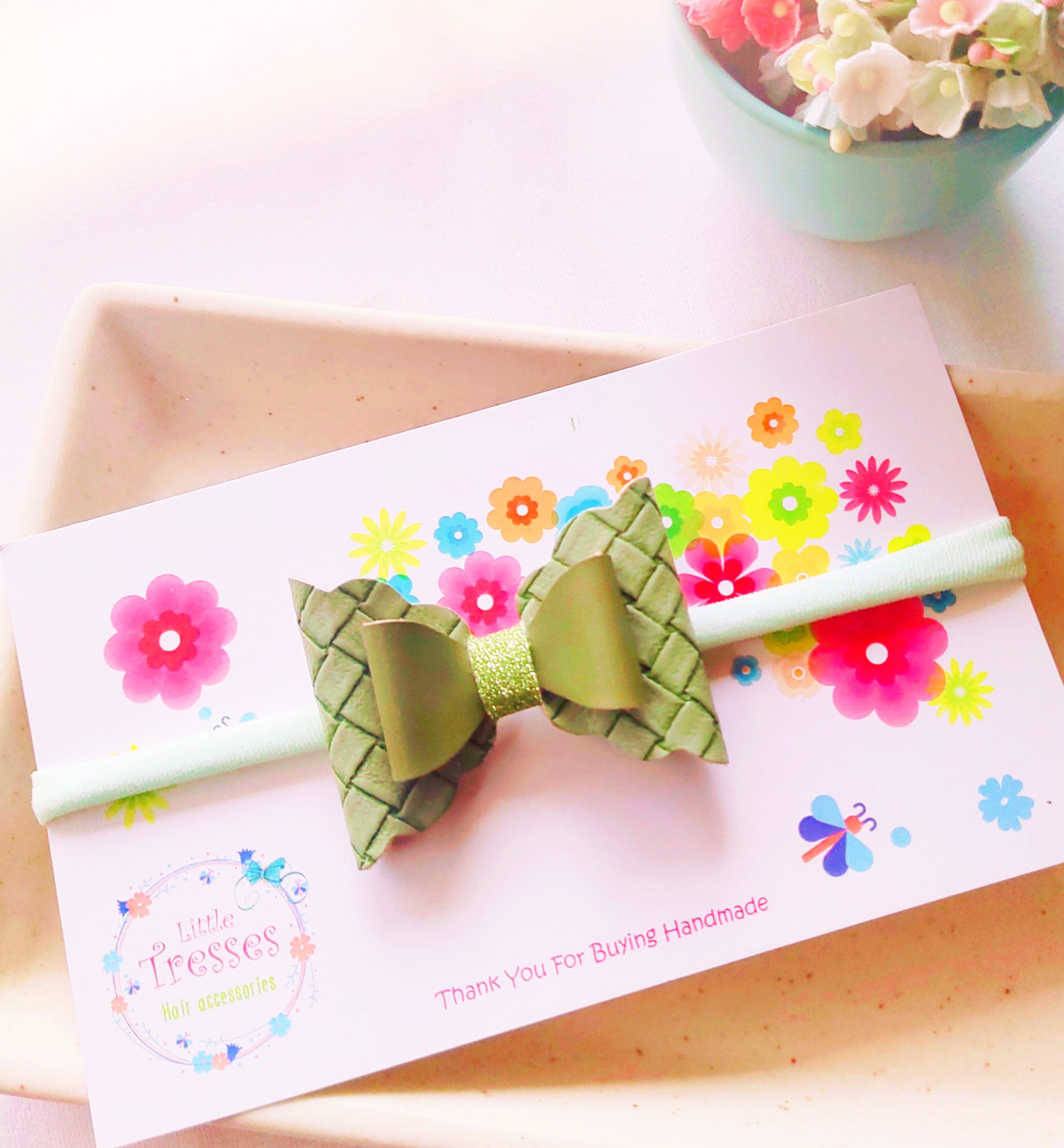 Green Layered Diamond Box Soft Headband